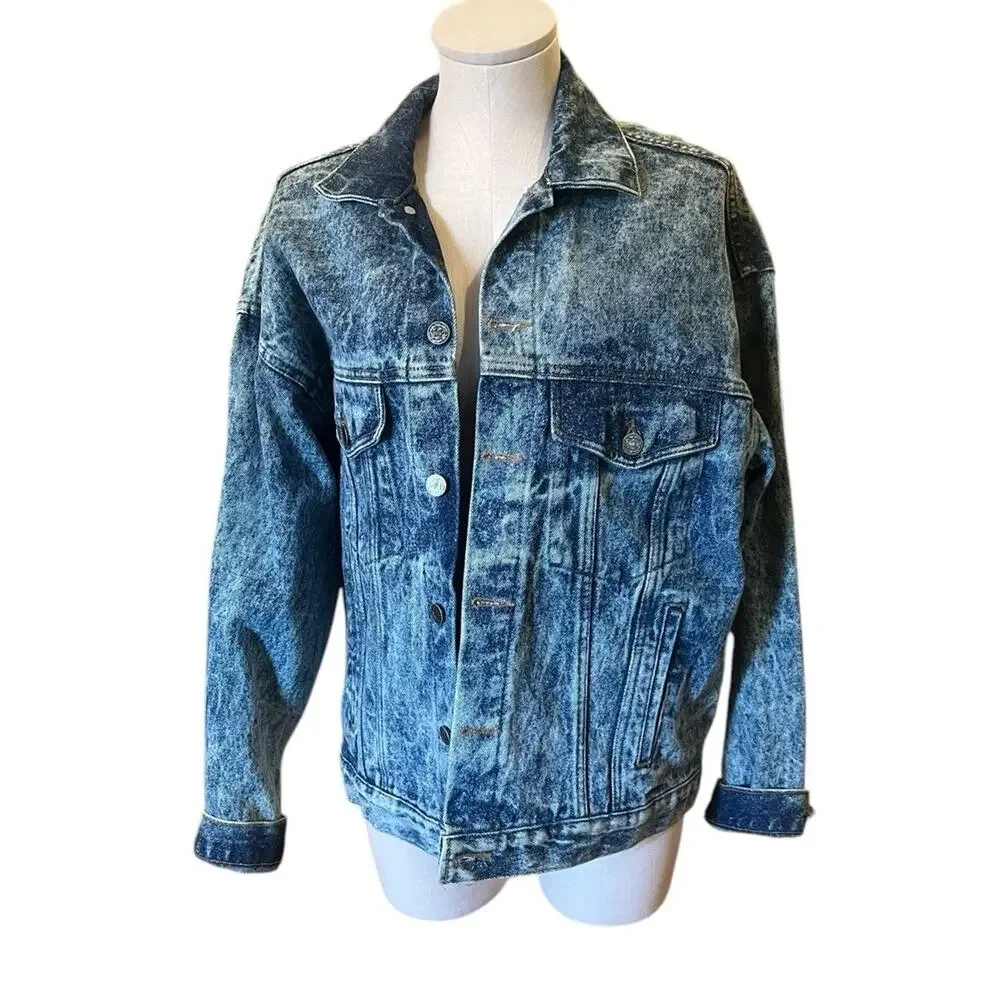WALT DISNEY STUDIOS Denim Jacket Men's Size Small Acid Washed USA